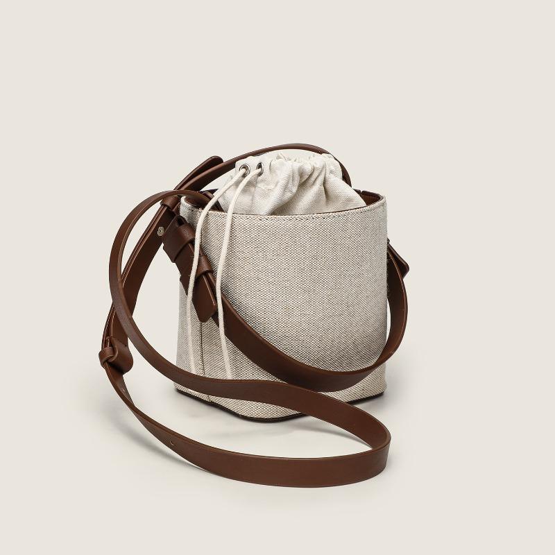 Canvas bag, color matching bucket bag, color contrasting small bag, Harajuku one-shoulder crossbody portable women's bag