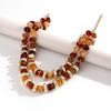 Retro Double Layer Resin Irregular Circle Beads Choker Necklace for Women New Trendy Tortoiseshell Acrylic Collar Jewelry Gift