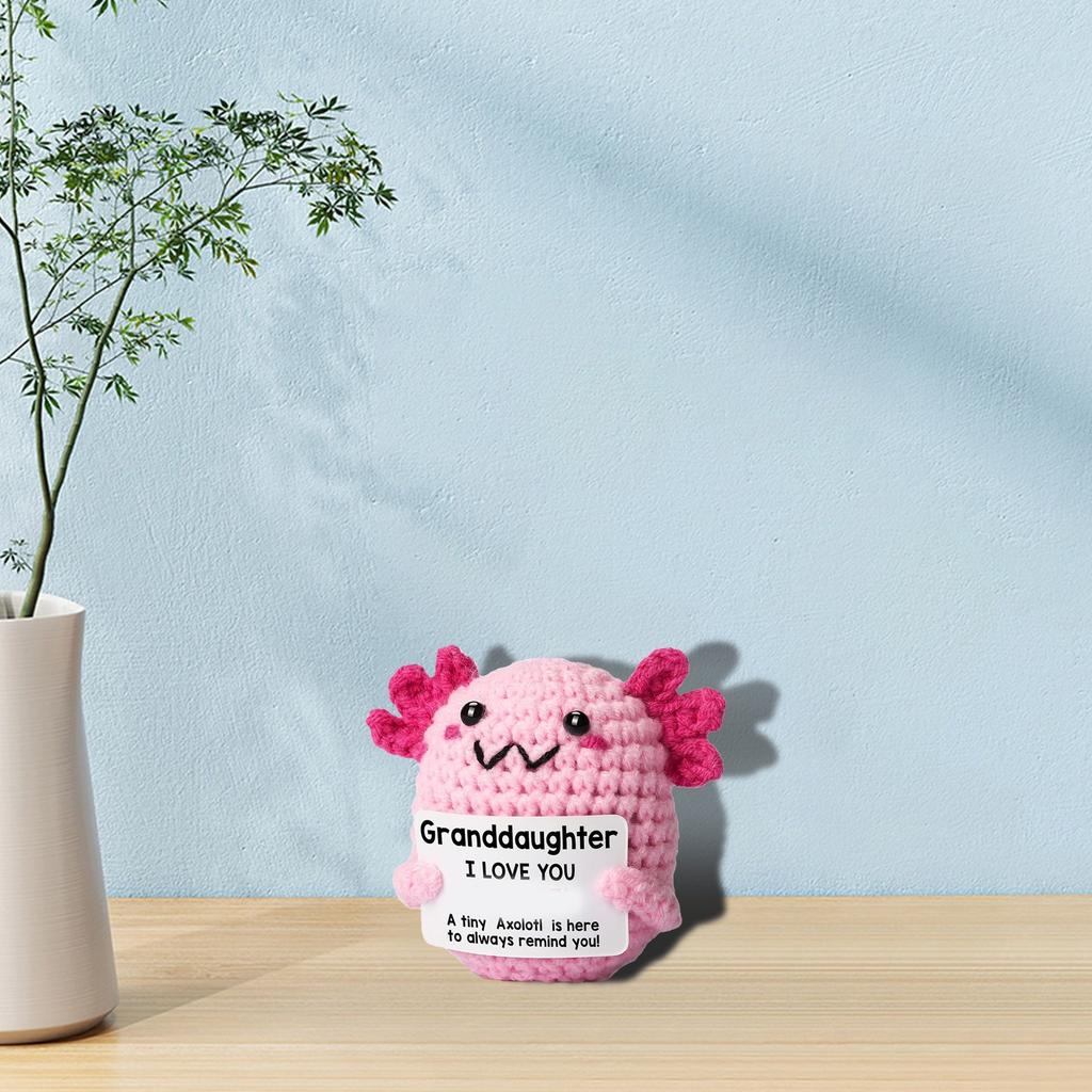 Handmade Wool Knitted Ornaments, Cute Positive Energy Funny Doll Ornaments