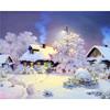 Full Round Diamond Painting Handmade Winter Scenery Cross Stitch 5d Diamond Embroidery House Landscape Decor