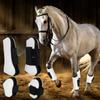 4PCS White PU Shell Horse Front Back Leg Guard Boot Wrap Protector Riding Equipment During Jumping