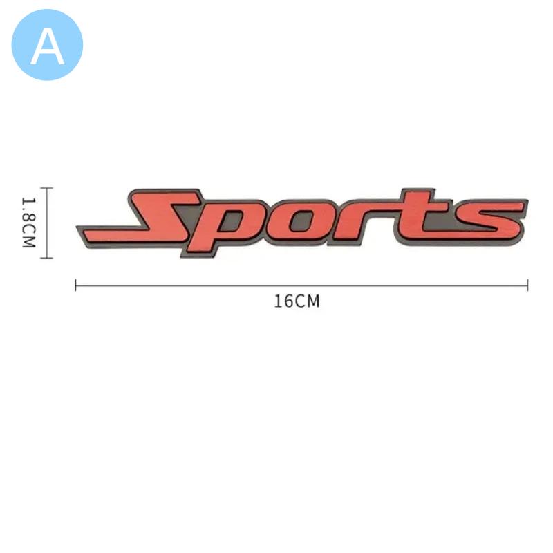 3D Aluminium Turbo Sports Logo Rear Trunk Car Stickers Badge Emblem Auto Decals Accessories A-SPORT