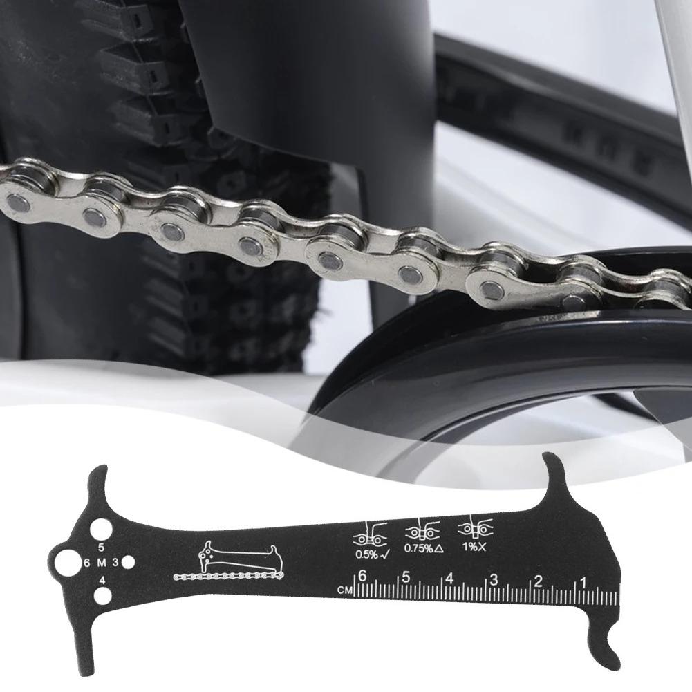 3 In 1 Bicycle Chain Wear Indicator Ruler Repair Tool Stainless Steel MTB Chain Gauge Measurement Bike Checker Screw Diameter