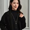 Full-Body Titanium Steel Geometric Necklace Women'S Fashion Fringed Long Autumn And Winter Necklace Simple And Versatile Tide