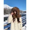 Premium Coffee-colored Faux Fox Fur Windproof Snow Hat - Winter Warm & Extra Thick