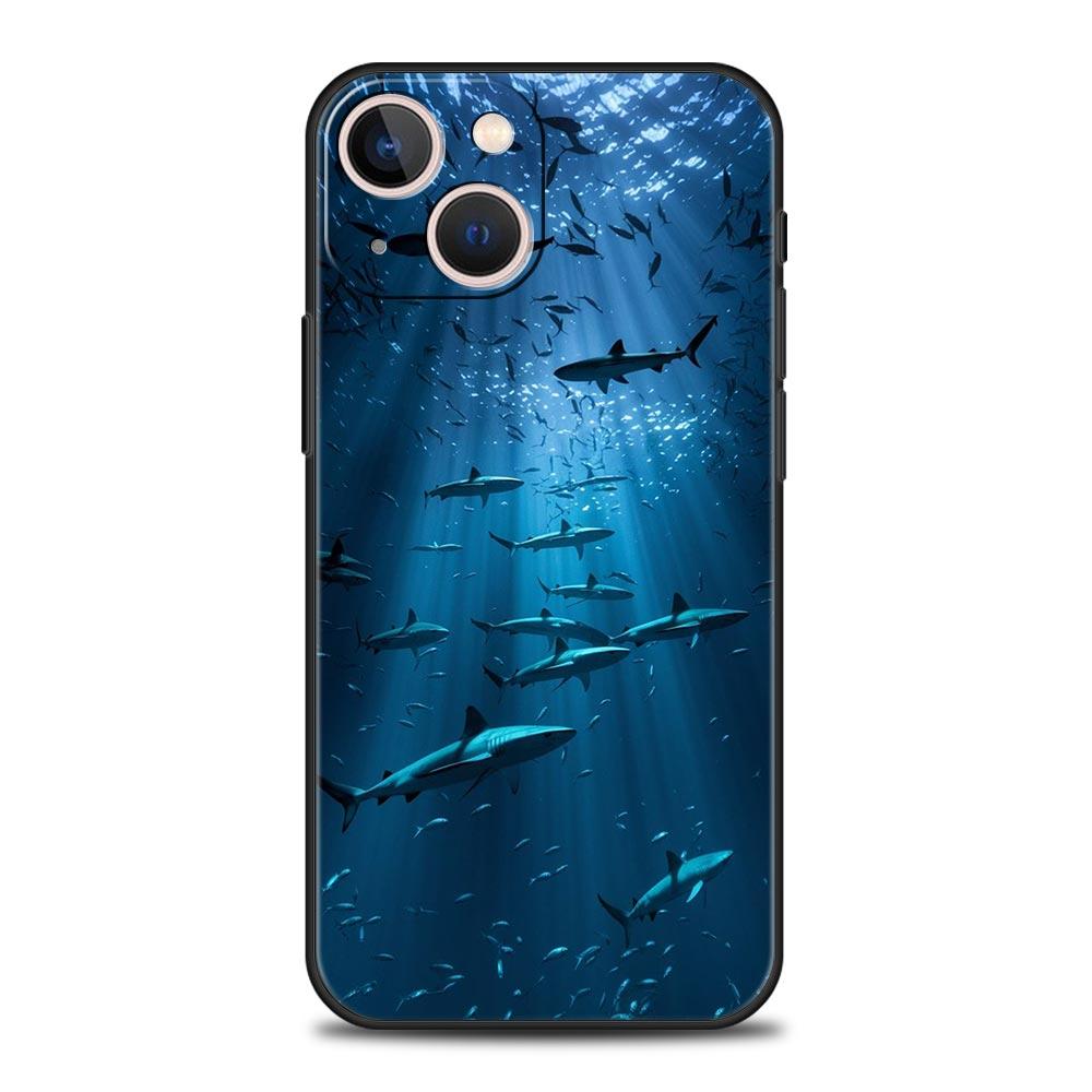 Haifisch Handyhülle Für iPhone 17 Air 16 Plus 13 15 14 12 11 Pro MAX 7 8 SE Weiche TPU Stoßfeste Hülle Funda