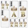 Phone Case For Samsung Galaxy S24 Ultra S23 FE S22 S20 S21 5G S10 S9 Plus S10E S8 Clear Diamond Crown Letter 26 Letters Cover