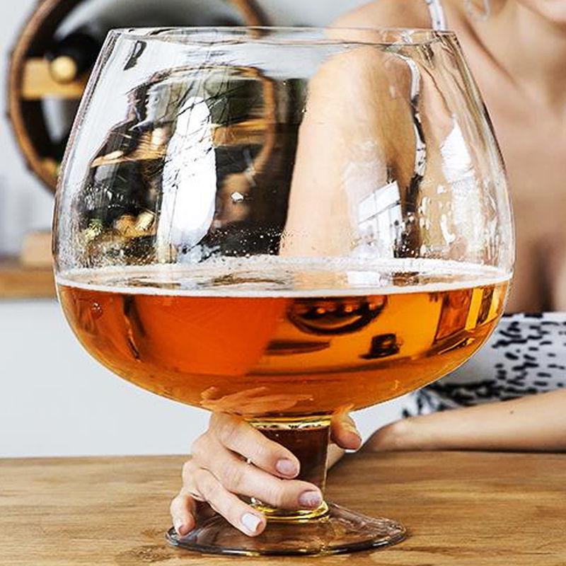 Giant Extra Large Beer and Wine Glass - Hero Cup Stemware, Large Capacity