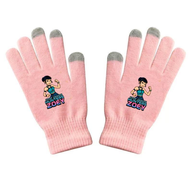 K Pop Demon Hunters Girls Gloves Woman Touch Screen Gloves Lady Winter Warm Cartoon Anime Accessories Cute Gift