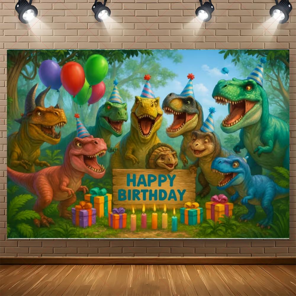 Jurassic Dinosaur Theme Birthday Party Decorations Backdrop Dinosaur Jungle Supplies Background Poster Photography Prop Kid Gift
