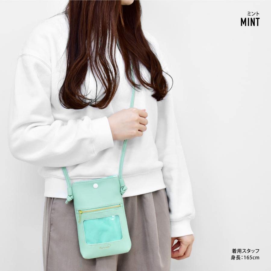 Mini Shoulder Bag, Synthetic Leather with Clear Window, Oshikatsu Goods, SCP-30659, Mint
