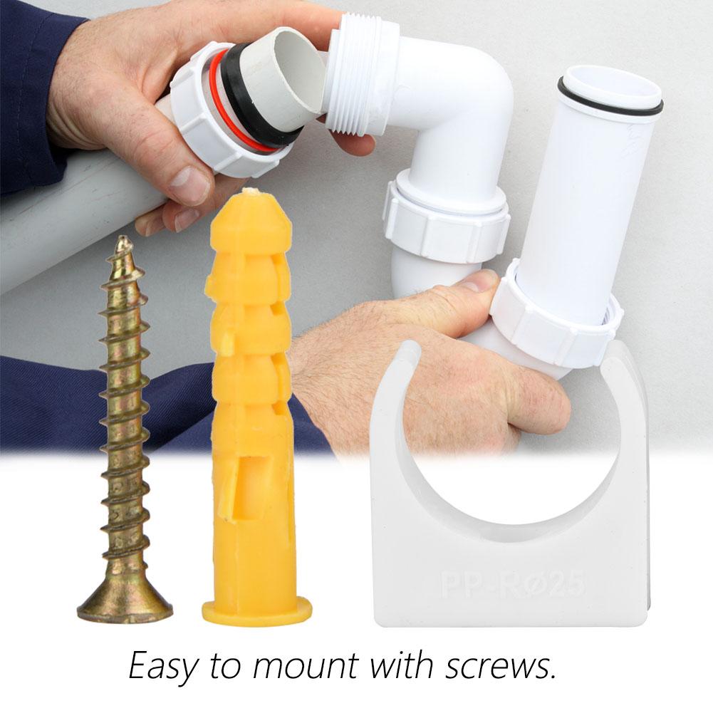 20pcs 16Celsius20Celsius25Celsius32mm U Shaped Pipe Clamp Water Pipe Fixed Clips with Screws (16mm)