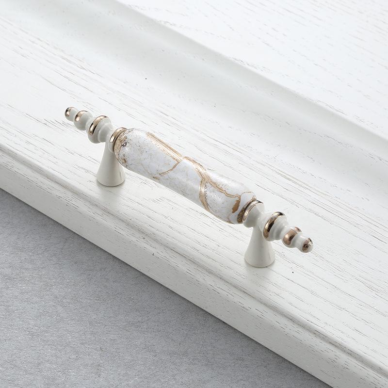 European White Ceramic Cabinet and Wardrobe Door Handles