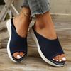 Women's Colorful Knit Flat Slide Sandals Breathable Mesh Casual Summer Slippers