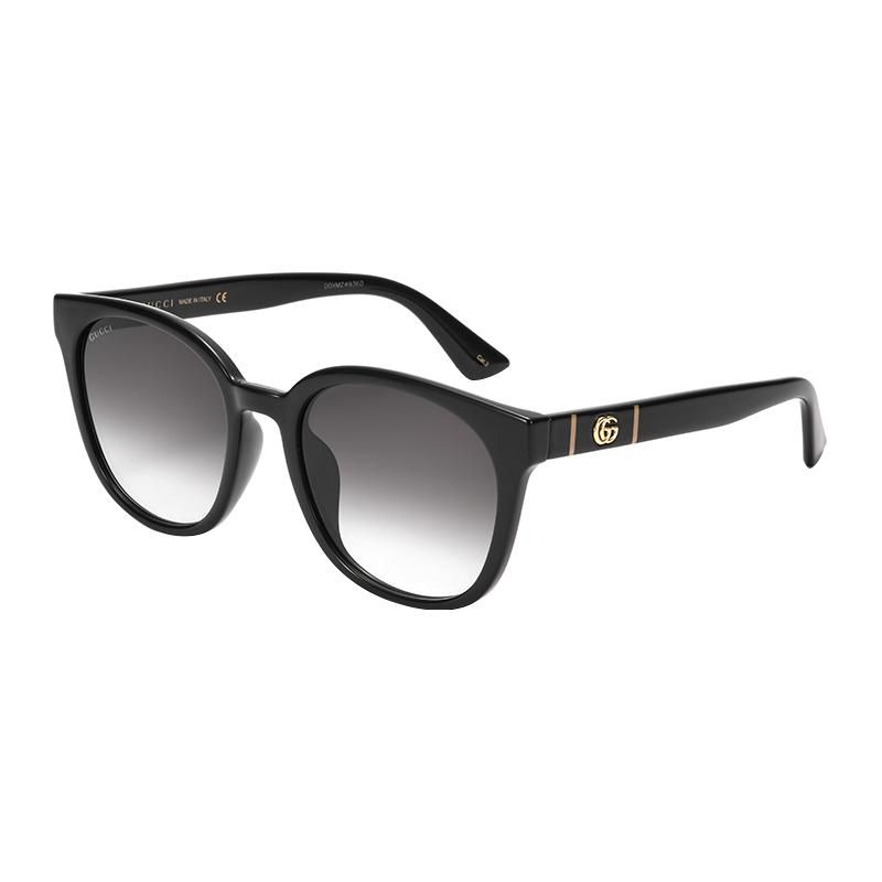 Gucci Double G Series One-Piece Nose Pad Irregular Frame Sunglasses Unisex Sunglasses Black GG1122SA