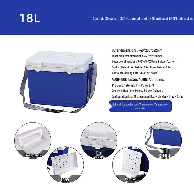 OEING Portable Insulated Cooler Box 18L