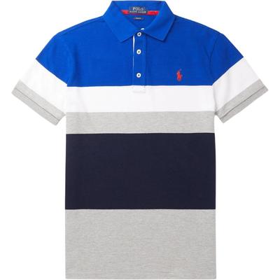 Polo Small Pony Logo Bestickt Color Block Kurzarm Poloshirt Herren Poloshirts Blau Grau 710780947-002