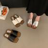 Fashion 2025 Stylish Minimalist Single-strap Sliding Sandals Solid Color Women's Slippers Summer Outdoor Casual Open Toe Flats Autumn