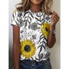 Ink Painting Floral T-Shirts Flower 3D Print Women Summer Short Sleeve Round Neck T Shirt Tees Harajuku Y2K Tops Female Clothing