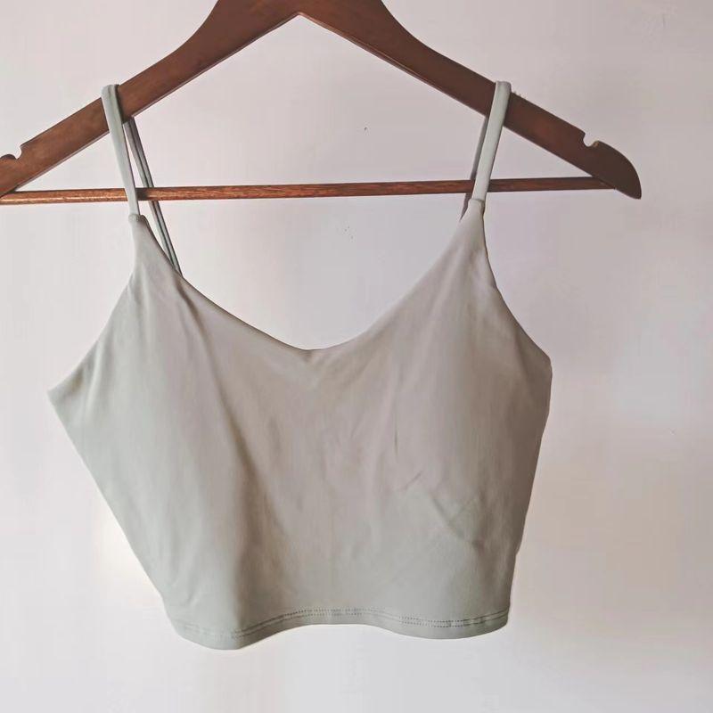 

Gao Yan Light Yoga Bra Female Spring Running Shockproof Push-up Professional Fitness Vest Bra Training Sports Intimates Greyish green M