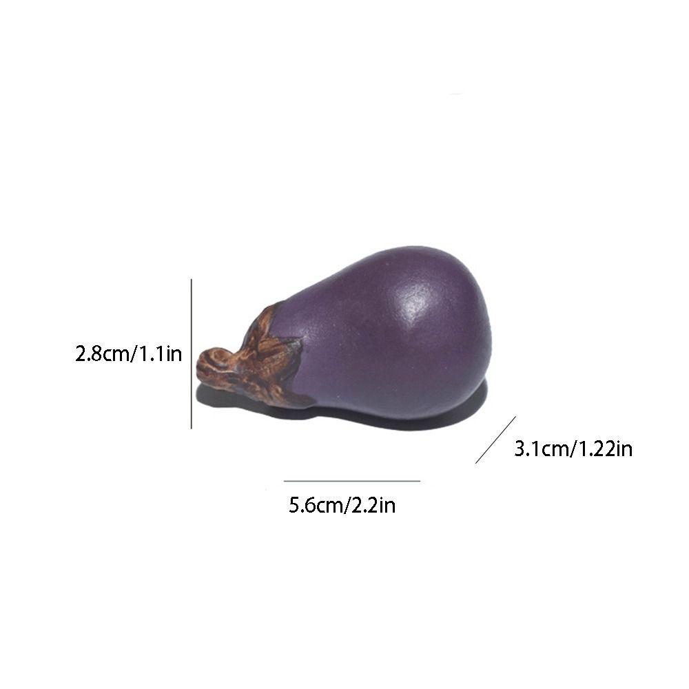 Purple Sand Eggplant Tea Pet Vegetable Shape Art Handmade Bionic Plant Handmade Realistic Tea Pet Decoration Table Decor