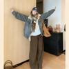 2025 Winter Korean Velvet-Enhanced Thick Denim Cotton Loose Jacket