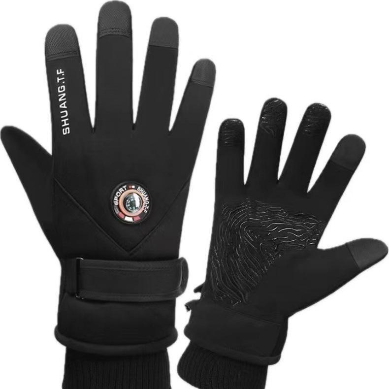 Luvas de Esqui com Touchscreen Aquecidas por USB para Esportes de Inverno e Ciclismo ao Ar Livre