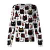 Women's Casual Long Sleeve Button Down Halloween Print Top for Costume Wear