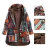 Winter Warm Women Coat 2025 Fashion Retro Long Printed Hoodie National Style Large Size Slim Temperament Outerwear