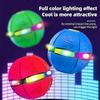 Flying Saucer Toy Ball, Magic Deformation UFO Toy for Kids and Pets, Flying Ball for Dogs Outdoor (Red, 6 Lights) [MI]