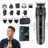 New Electric Hair Clipper Men's 6 in 1 Multifunctional Hair Clipper Digital Display High Power Shaver Nose Hair Remover Set
