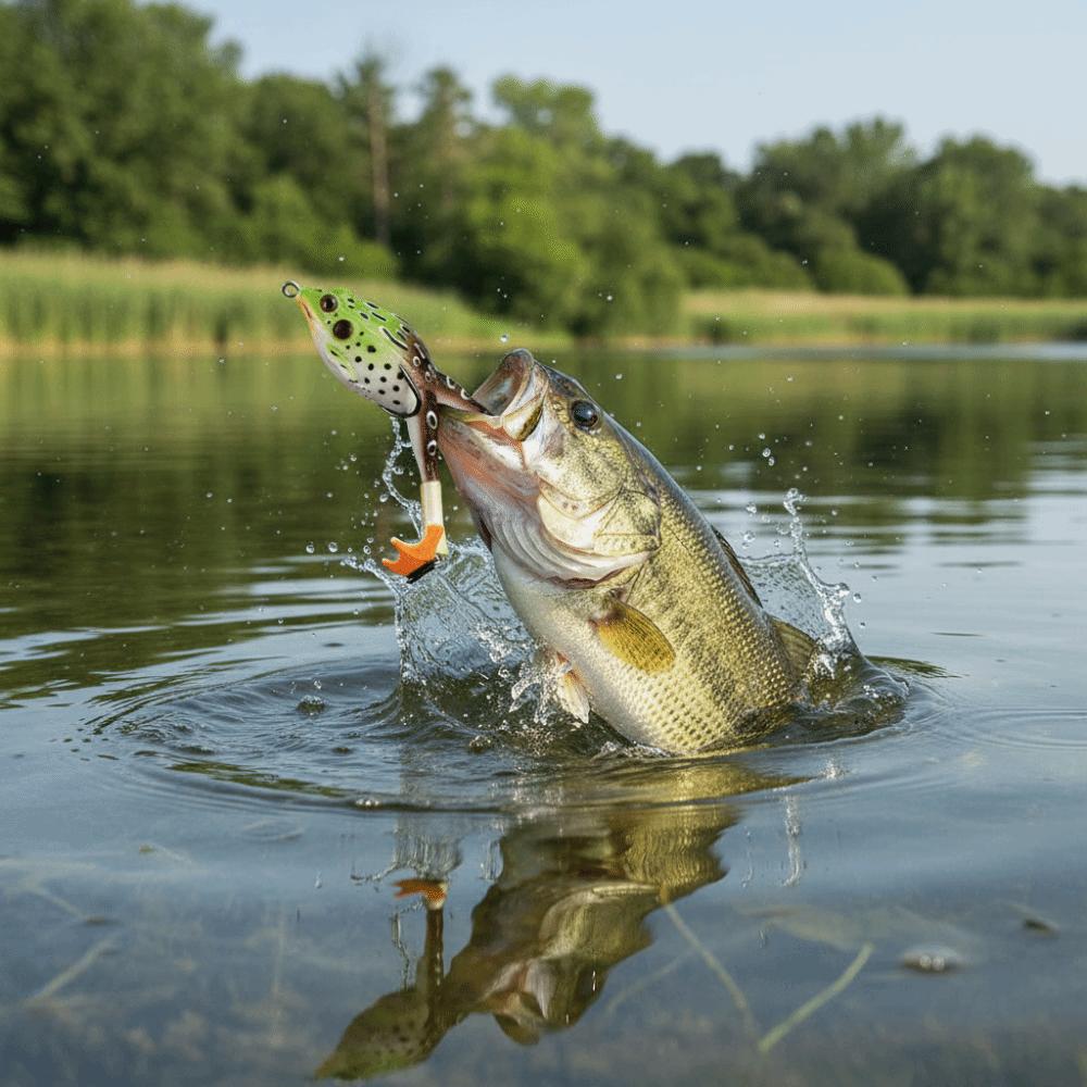 Floating Bait Frog Lure Double Propellers Soft Frog Lure Bass Fishing Lures  Bass Fishing