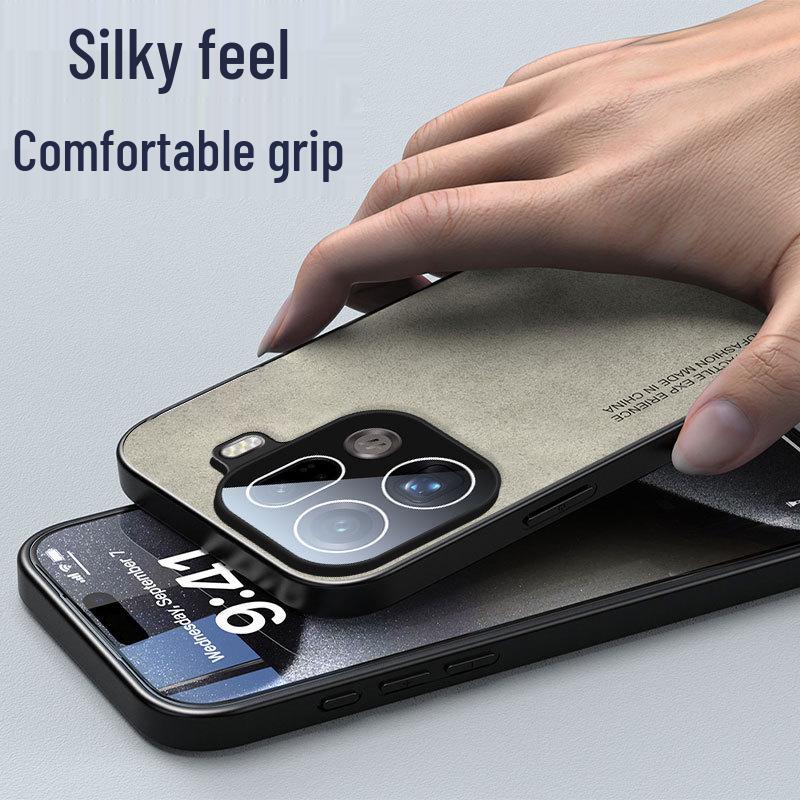 Compatible OPPO FindX9U Suede Leather Stand Case with Full Lens Protection