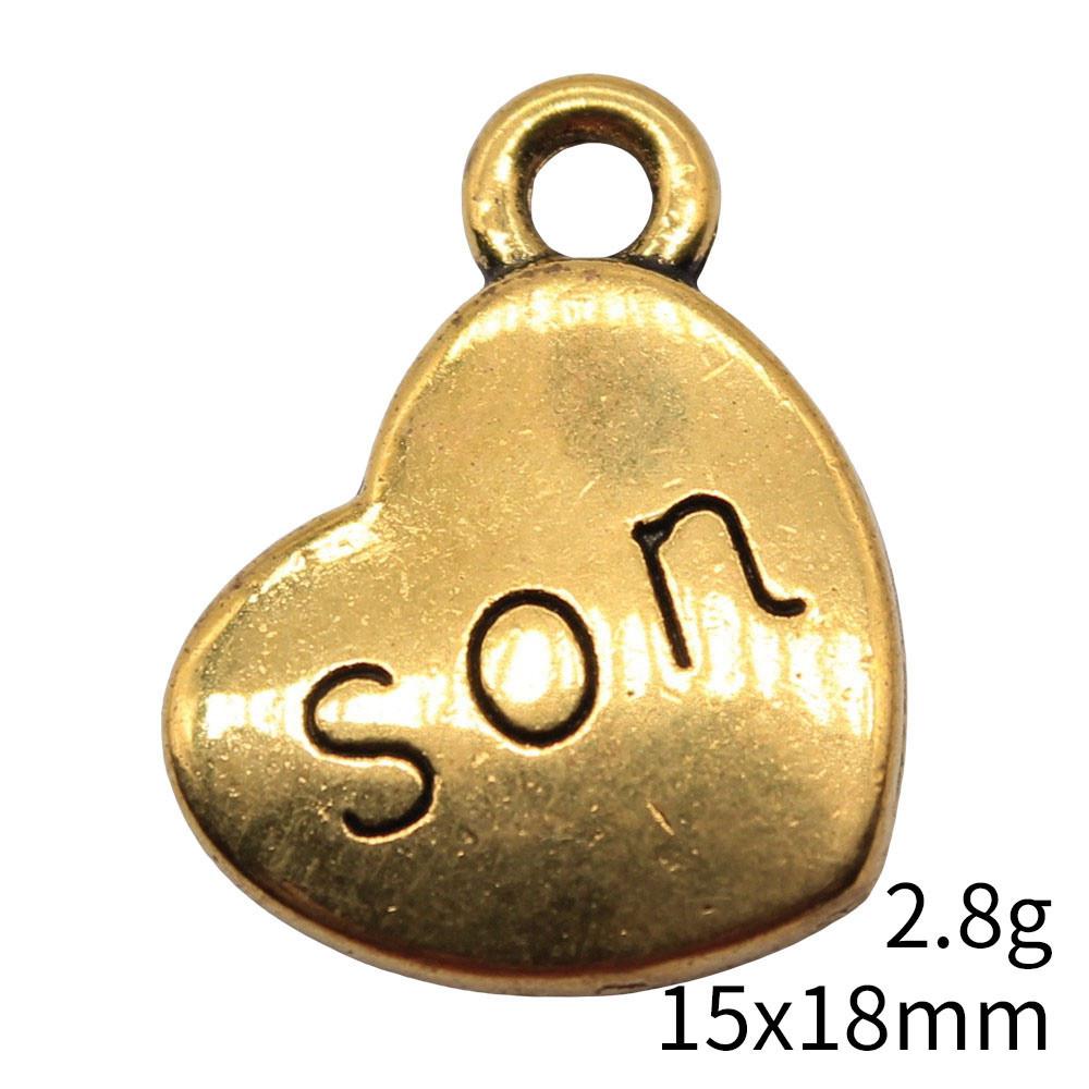 Gifts For Women Charms Bulk Family Member Heart Tags Charms Pendant Souvenir Male Pendant