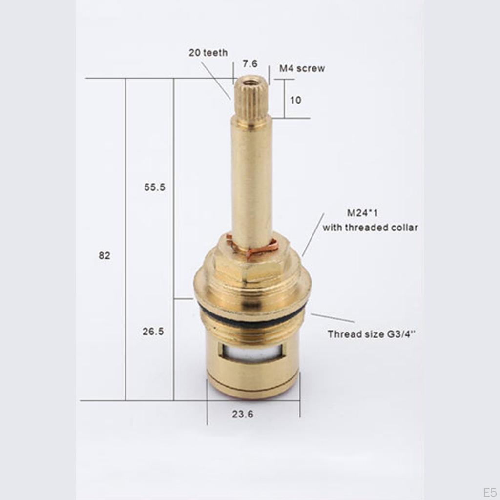 Cartușe cu disc cu tijă ceramică din alamă 20 de dinți Supape de robinet rezistente la picurare Filet de înlocuire G3/4"