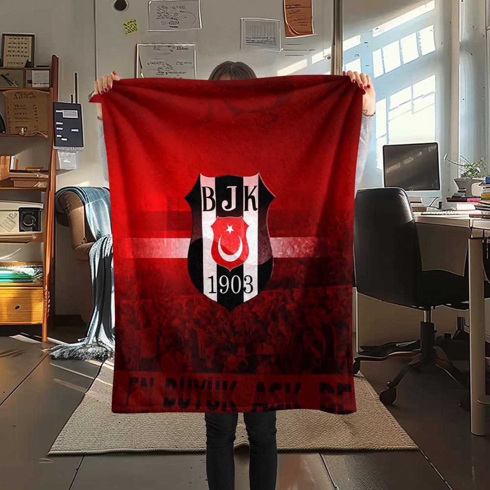 Beşiktaş Gymnastics Club Tištěná flanelová deka, Vysoce kvalitní, Pohodlná pro všechna roční období, Domácí dekorace, Teplo a pohodlí