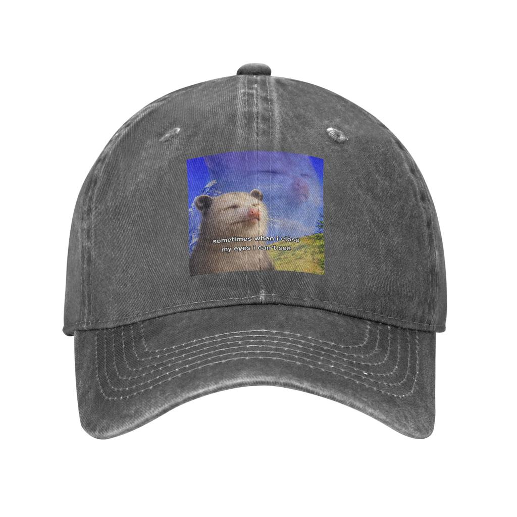 Sometimes When I Close My Eyes I Cant See Washed Baseball Cap Sun Trucker Hat Spring Women Unisex Running Hippie Baseball Caps