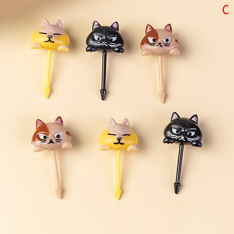 Candy Fruit Fork Food Grade Plastic Mini Cartoon Kids Cake Fruit Toothpick Bento Lunch Bento Accessories Party Decoration Supply