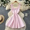 French light luxury sleeveless A-shaped dress women's summer high waist waist thin versatile temperament commuter skirt