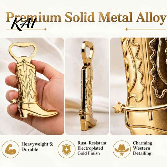 Country Style Wedding Favors Cowboy Boot Bottle Opener, Durable Zinc Alloy Western Theme Openers with Creative Souvenirs Thank You Card, Unique Party