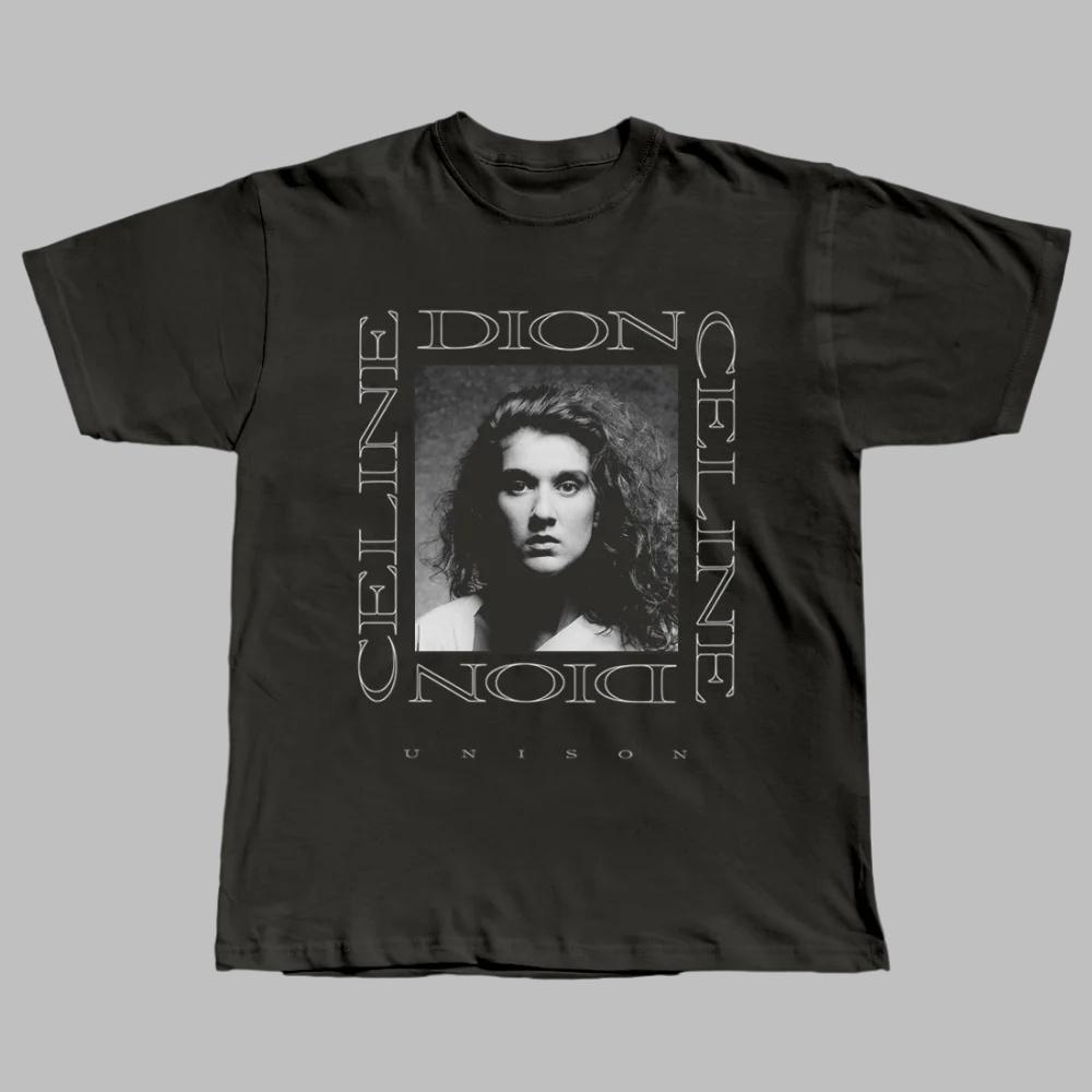 

Celine Dion portrait Graphic 100Cotton Unisex Shirt 2026 Summer New Y2k Fashion Unisexs Womens Vintage Music Commemorate Tshirt 4XL