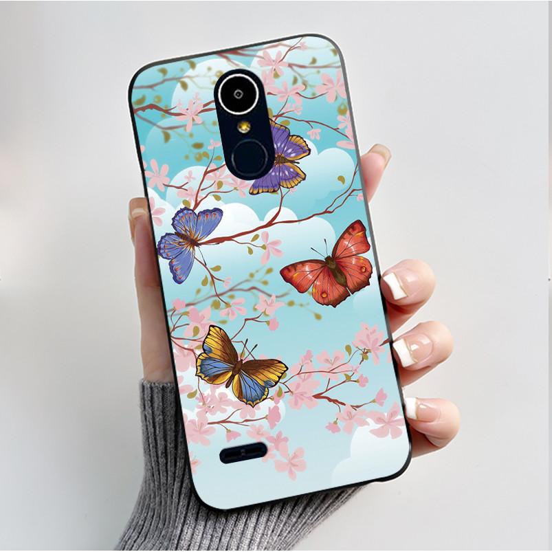 Hülle Für LG K8 2017/LG K8 2018/LG K9 2018 Weiches Silikon Schwarzes Gehäuse Für LG K10 2016/LG K10 2017 Hülle Niedliche Blume Cartoon Hülle