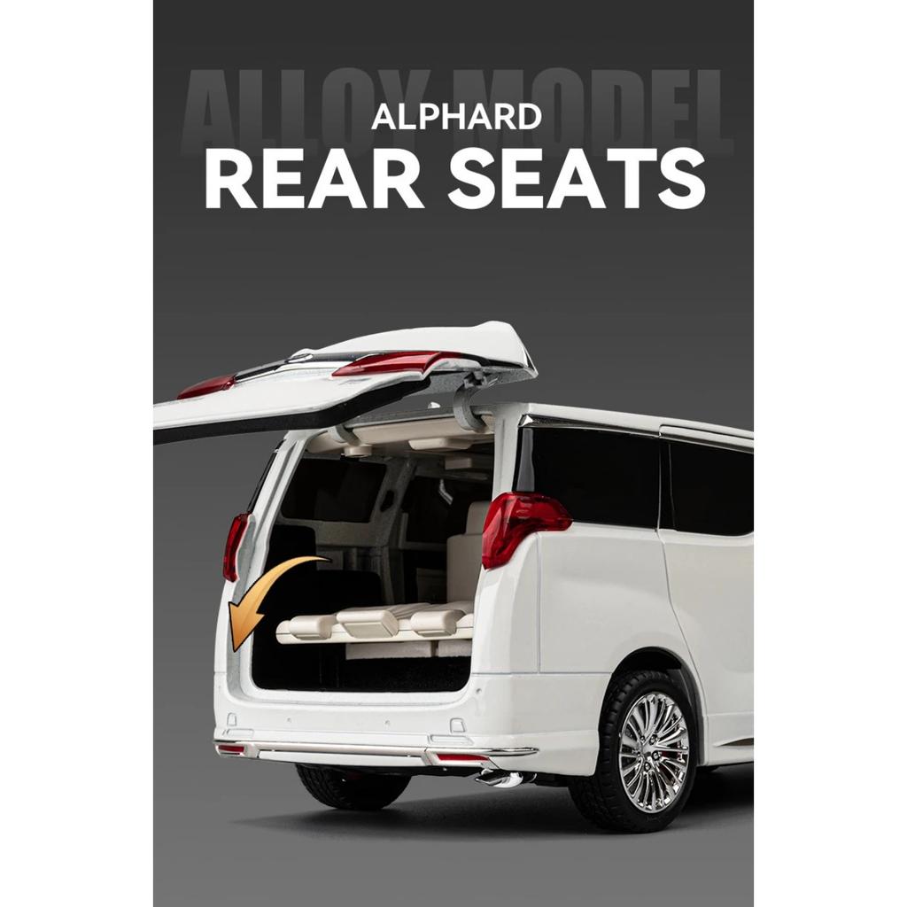 1/18 Toyota Alphard MPV Alloy Die Cast Toy Car Model Sound and Light Children's Toy Collectibles Birthday Gift
