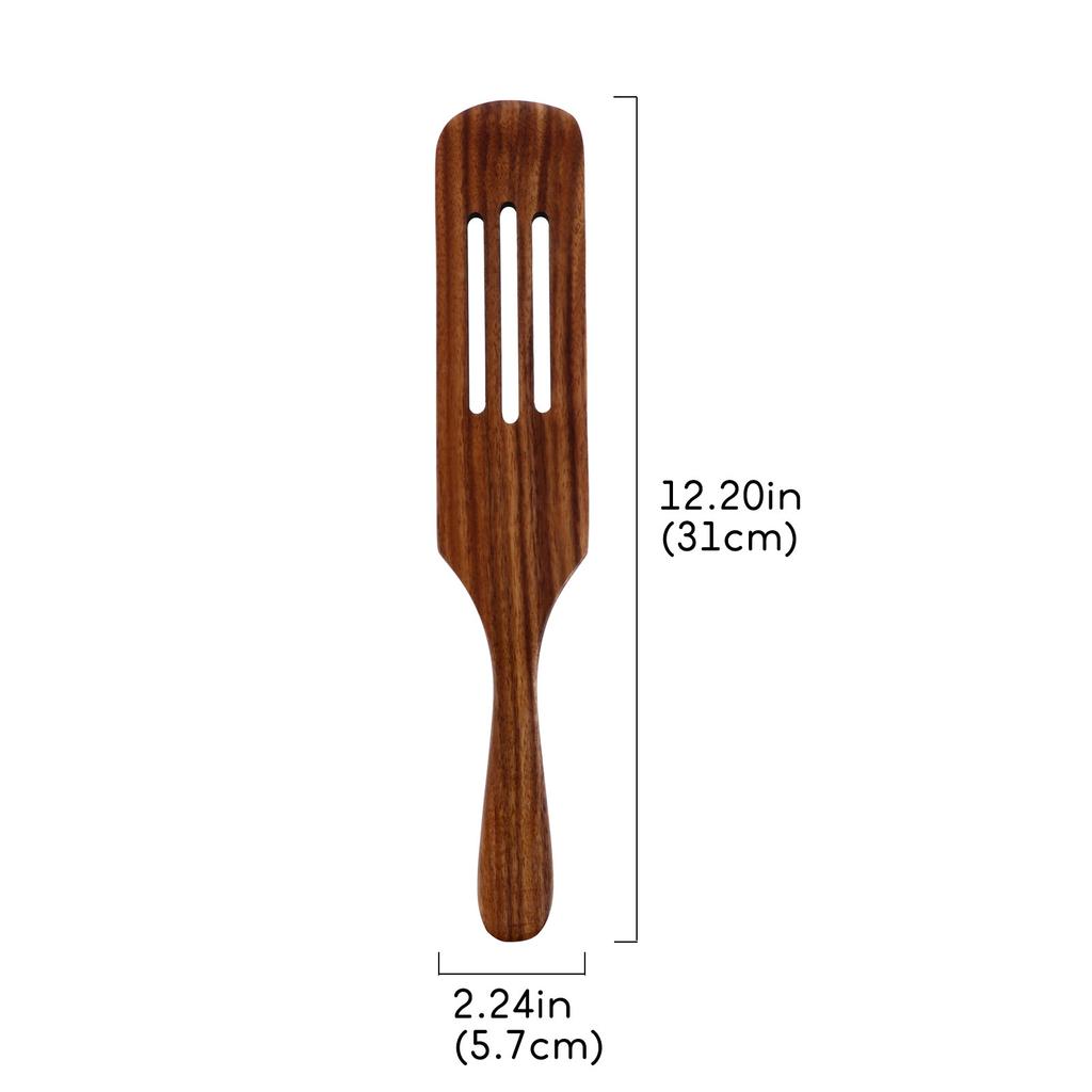 Premium Wood Turner Multifunction Kitchenware for Restaurant Home Use Long Handled Wood Spatula Cooking Utensils Tool