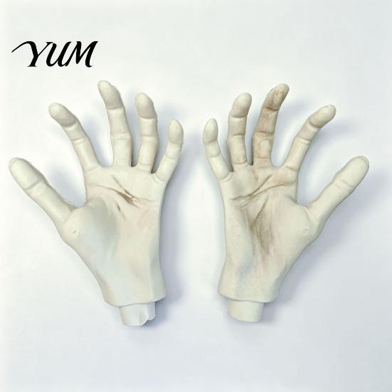 Halloween Scene Setting Props 1 Pair Skeleton Hands, Realistic Plastic Zombie Life Scary Human Hand Prop Size Severed Fake Hands for Terror