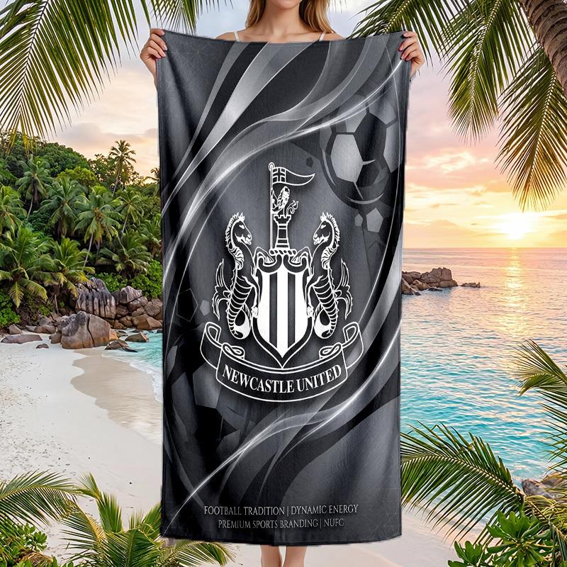 Asciugamano da Spiaggia Calcio Newcastle United Morbido Microfibra Asciugamano Estivo Asciugatura Rapida Assorbente per Spiaggia Piscina Viaggio