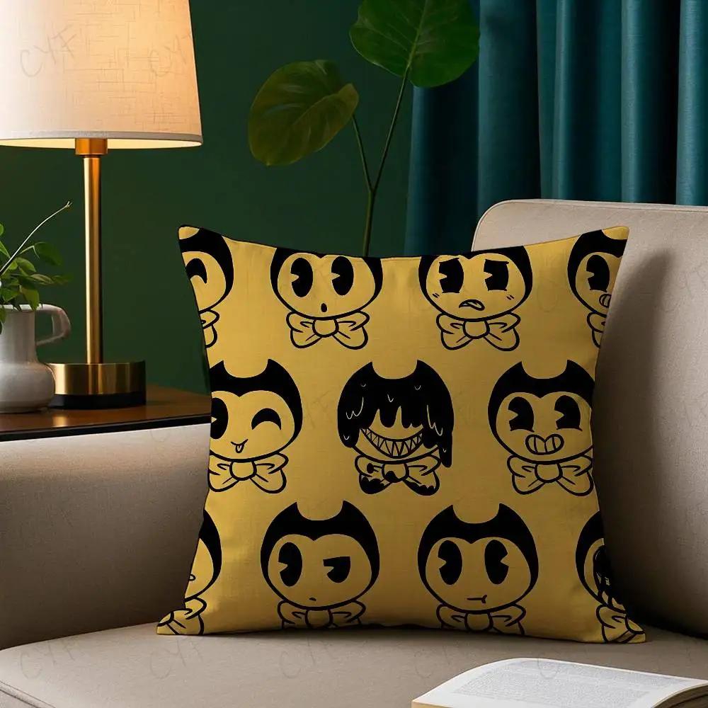 B-Bendy And The I-Ink Machine Anime Pillow Case Safe Custom Photo Pillow, Anti-Fade Brushed Fleece Cushion