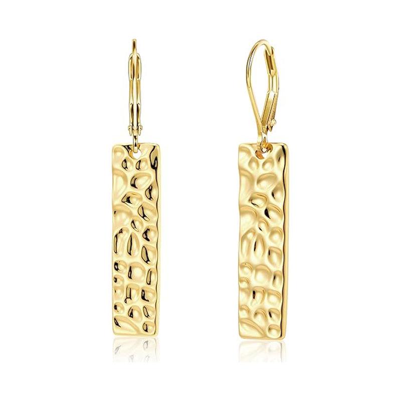 Stylish European & American Water Drop Metal Square Earrings for Autumn/Winter