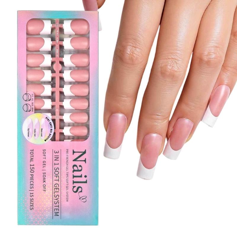 1Set Easy Apply Artificial Nail No Tools Needed Quick Installation Solid Color Highly Shine For Busy Professionals