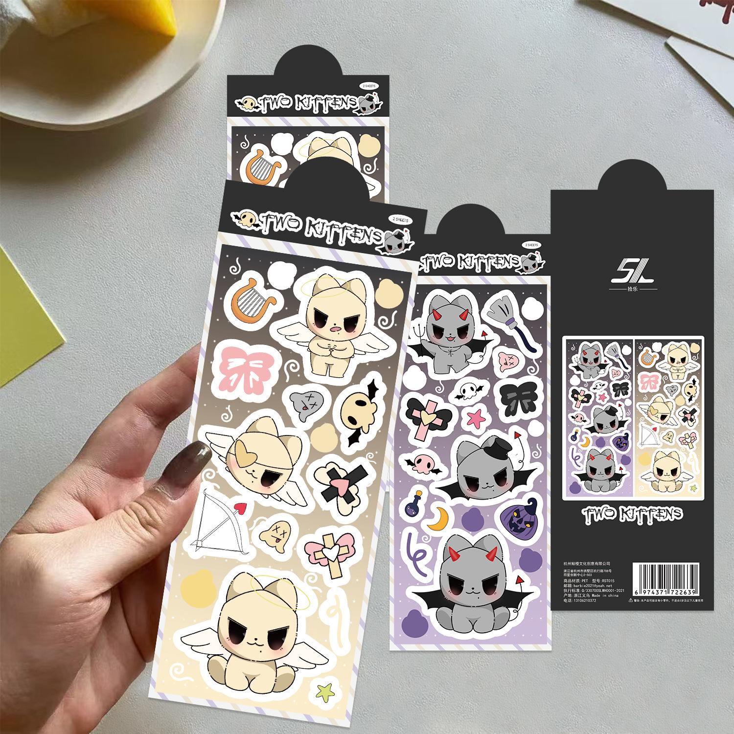 

Милый мультяшный котенок-дьяволенок Инс Корейский Губэн Ручной аккаунт DIY Декоративные наклейки Креативные наклейки